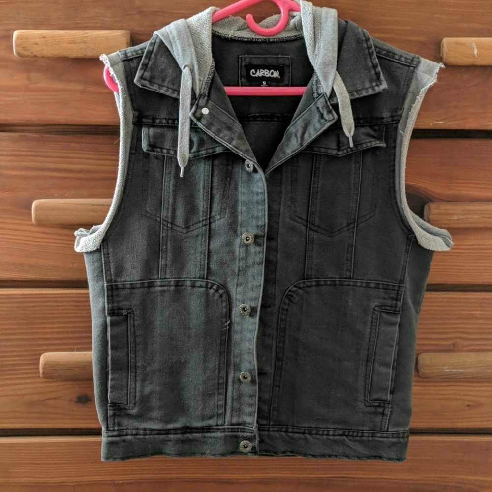 Punk rock Vest with hoodie